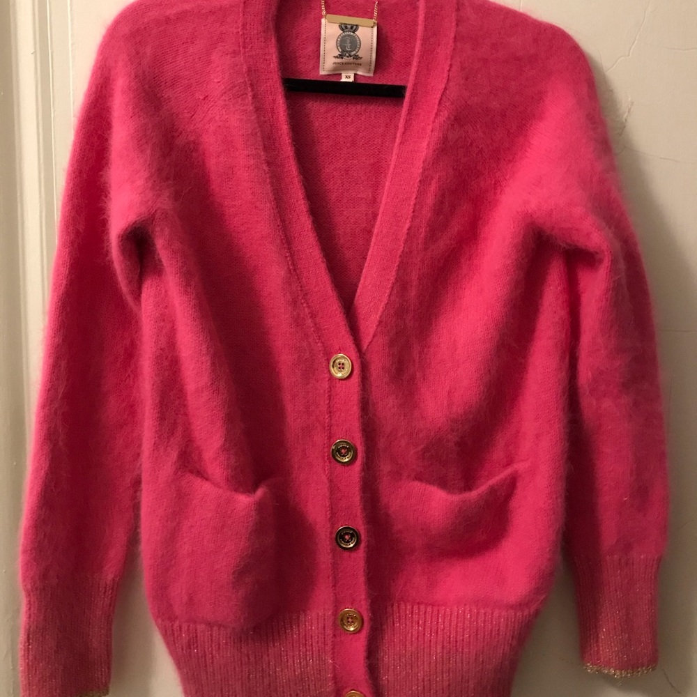 Juicy Couture pink angora cardigan
